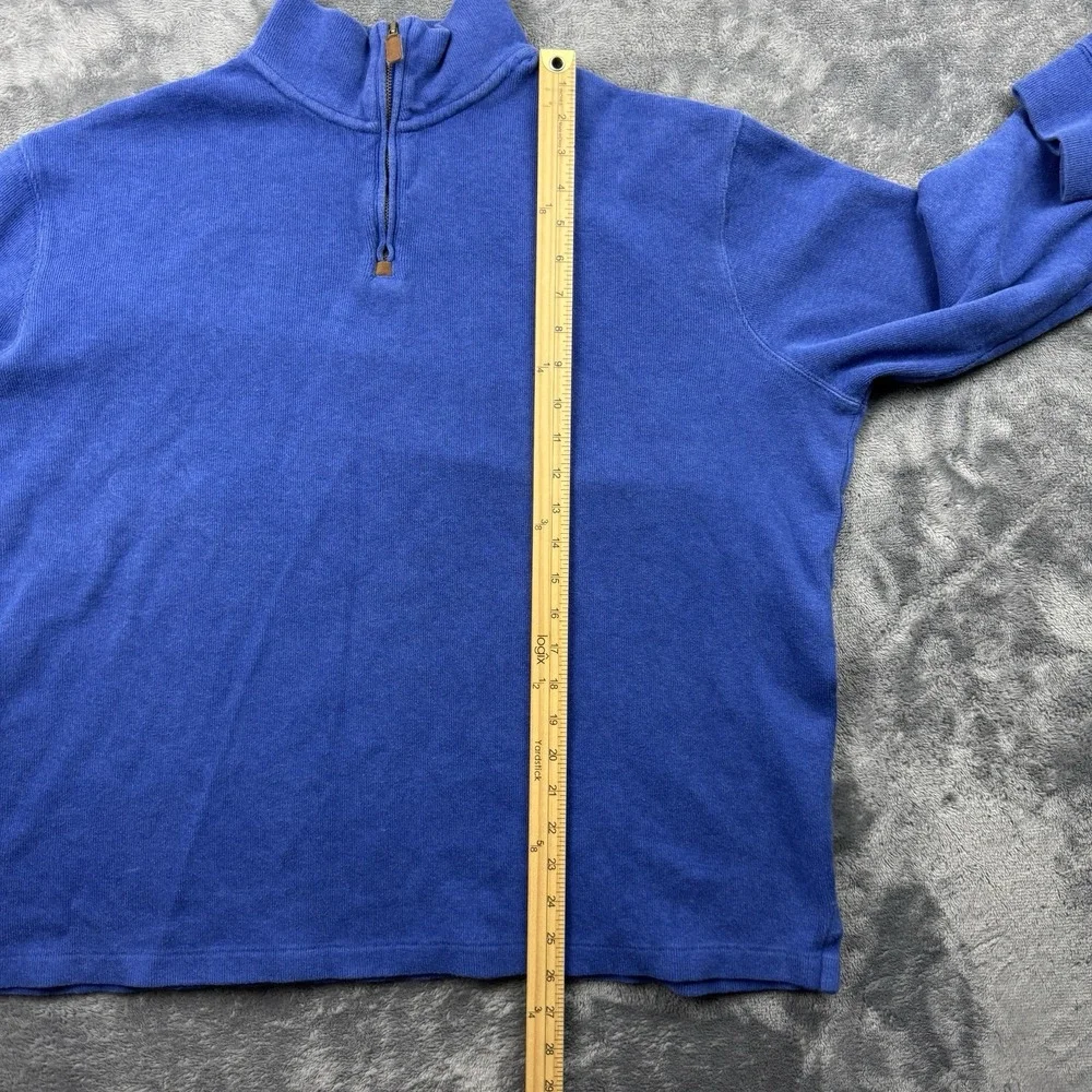 Polo Ralph Lauren Mens XL Quarter Zip Pullover Blue Jumper‎ Sweater Red Pony